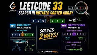 LeetCode 33 Search in Rotated Sorted Array 2 Binary Search Approaches Java
