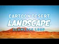 Cartoon Desert Landscape Side-Scrolling Background Seamless Loop