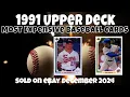 1991 Upper Deck Most Expensive eBay Sales Baseball Cards - December 2024