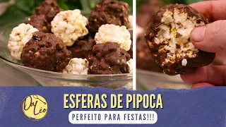 ESFERAS DE PIPOCA BANHADAS NO CHOCOLATE (O Doce Perfeito Para Festas!)