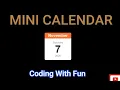 Mini Calendar using JavaScript Calendar Project Coding With Fun