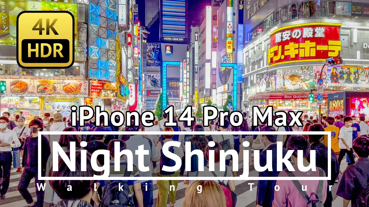 [ iPhone 14 Pro Max Test 1 ] Night Shinjuku Walking Tour - Tokyo Japan [4K/HDR]