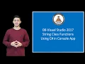 C Tutorial 08 - String Class Functions
