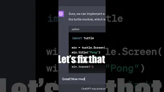 How to make Pong using ChatGPT