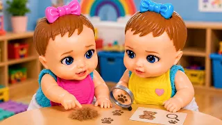 Where Is Lua’s Teddy Bear? 🧸 | Baby Doll School Story | Barbie Doll Family | 루아의 테디를 찾아요
