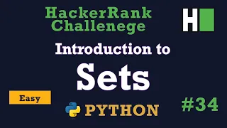 34 Introduction to Sets Hackerrank Python Solution Explained