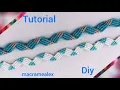 Zig Zag Tutorial macrame 3d bracelet DIY How to make macramealex