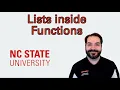 Lists inside Functions and Shuffling Elements in a List