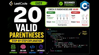 20 Valid Parentheses LeetCode Easy Stack Explained in C