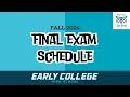 Fall 2024 Final Exam Schedule