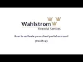 How to activate your client portal account Desktop