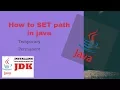 how to Set path of java JDK setup temporary or permanently in windows