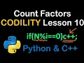 CountFactors in Python and C Codility Solutions Lesson 10