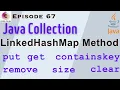 LinkedHashMap In Java LinkedHashMap Methods put get remove Size