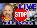 Debounce a STOP switch in C Live with Dave in the Source Code Editor Live Replay