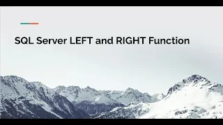 SQL Server LEFT and RIGHT Function Tutorial