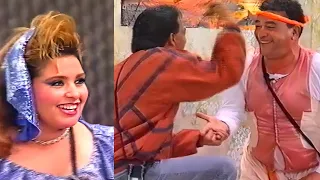 حسن الاسمر وصلاح عبدالله مش قادرين يكملوا المشهد من الضحك وهما بيتريقوا على رقص صابرين صريخ ضحك 