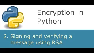Signing and verifying using the RSA algorithm in Python