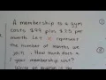 Grade 8 Math 1a Write equation in Slope-intercept form from Word Problem