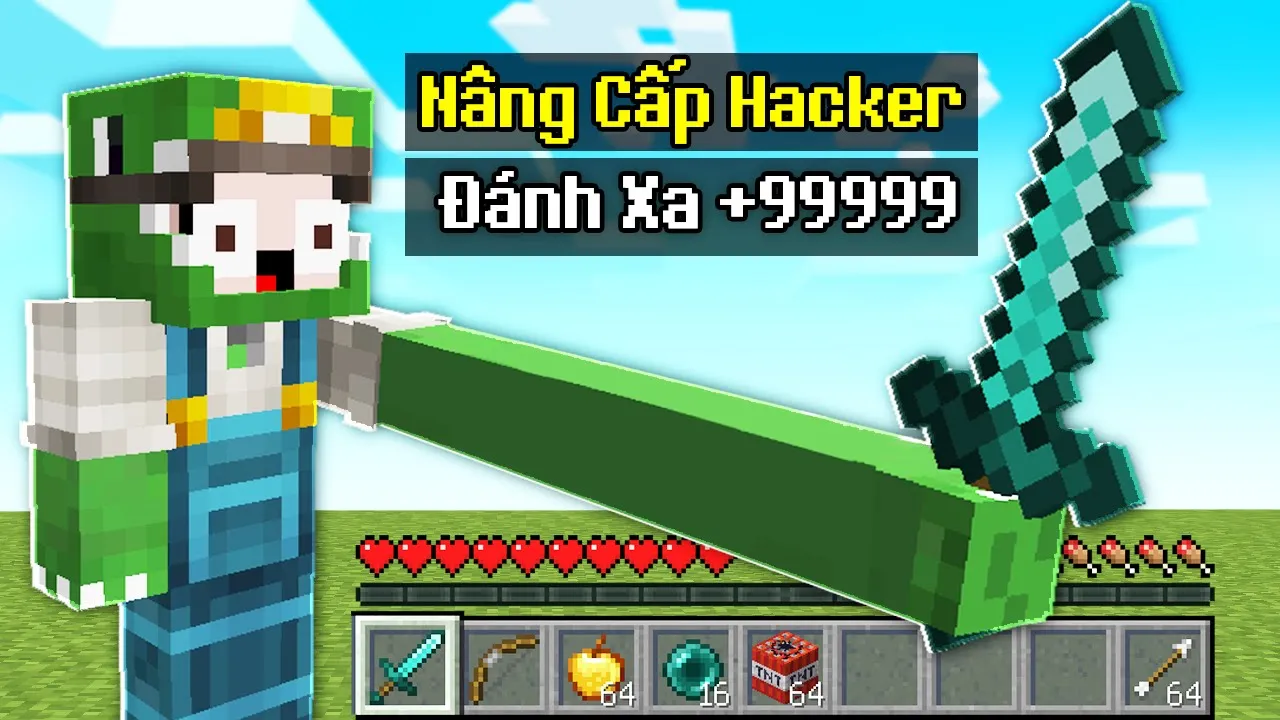 Minecraft Bedwars, Nhưng Có Thể Nâng Cấp Chế Độ Hacker Đánh Xa Siêu Cấp Troll Noob Team