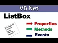 Vb net List Box control Properties Methods and events