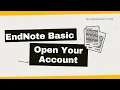 EndNote Basic Open Your Account