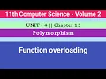 11th Computer Science Chapter 15 Polymorphism Function overloading