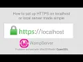 How to set up HTTPS on localhost or local server made simple