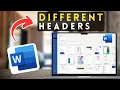 How to Insert Different Headers on Different Pages in MS Word Microsoft Word Tutorial 2025