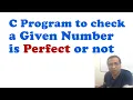 C Program To Check Whether Number is Perfect Or Not C For Loop Basic Programs