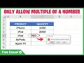 Allow Specific Multiple of a Number Only - Excel Data Validation