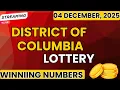 District of Columbia Midday Lottery Results For - 04 Dec 2025