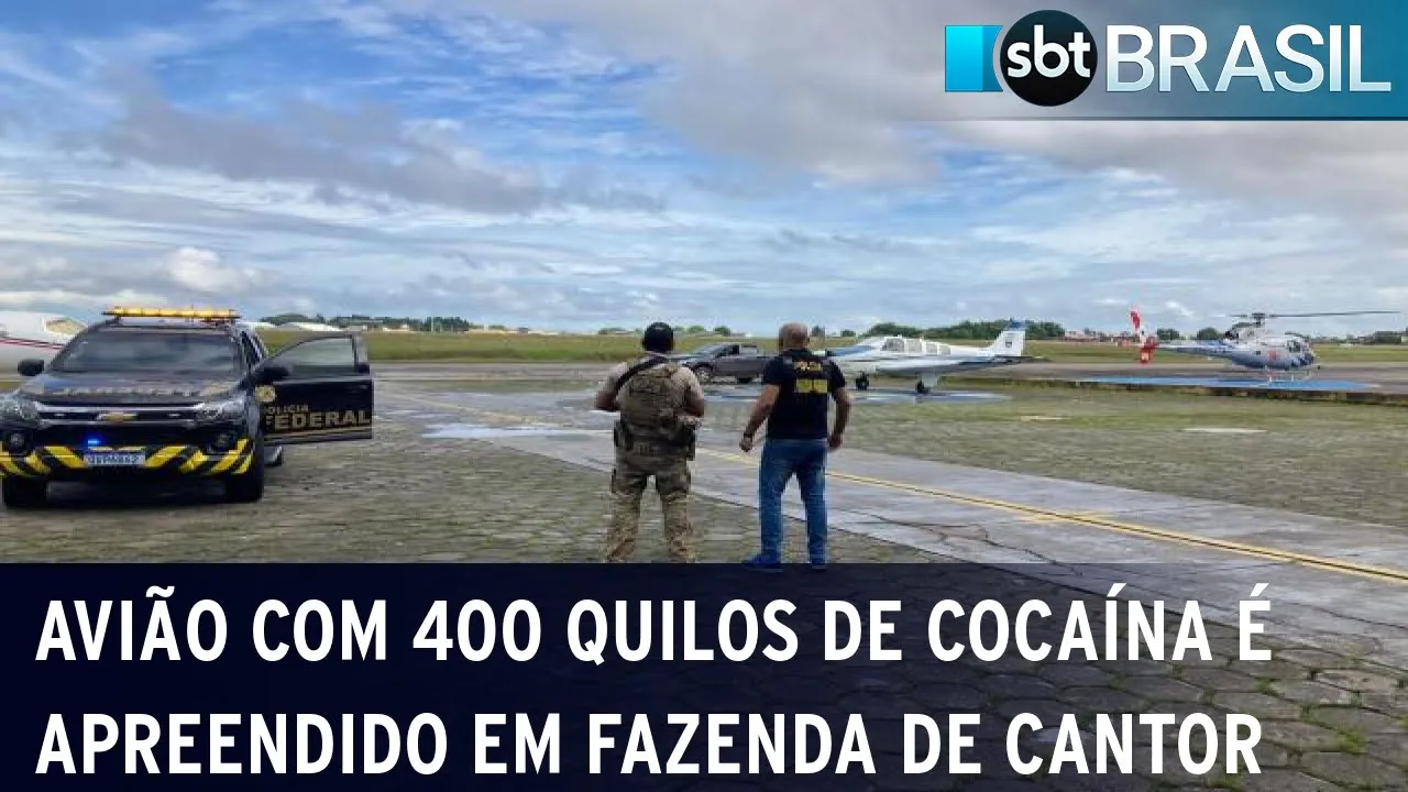 Avião carregado de cocaína pousa na fazenda do cantor Leonardo | SBT Brasil (10/11/23)