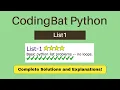 CodingBat Python List-1 SOLUTIONS and EXPLANATIONS for Beginners