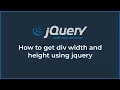How to get div width and height using jquery