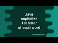 Java Program To Capitalize 1st Letter Each Word In String