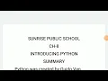 6TH COMPUTER CH-8 INTRODUCING PYTHON - 1