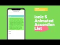 Building Accordion List in Ionic 5 Ionic 5 Animated Accordion Ionic 5 Tutorials For Beginners