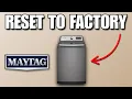 EASY GUIDE - Reset Maytag Bravos XL Washer To Factory Settings 2025