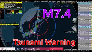 m7 4 earthquake strikes japan causing tsunami warnings april 20th 2026