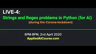 LIVE-4 Problems in Python Strings and Regex