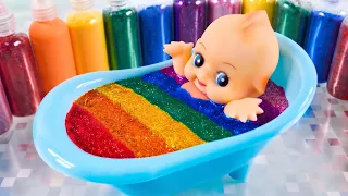 Satisfying Video How to Make Slime Pearl Bathtub Rainbow Shoes Mixing Slime Smoothie Cutting ASMR