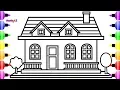 How to Draw House and House Coloring Pages