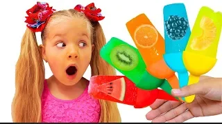 ديانا تصنع آيس كريم الفاكهة دندنها