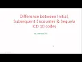 ICD 10 Coding Guidelines for Initial Subsequent encounter and Sequela codes