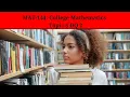 MAT-144 College Mathematics - Topic 6 DQ 2