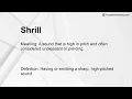 Shrill Meaning