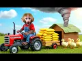Download Lagu Monkey Nana Drives a tractor and battles a tornado : Protecting Ducklings During the storm