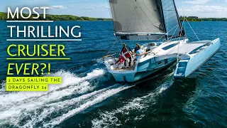 PROBABLY the best fun ever…? Sailing the Danish dynamite Dragonfly 36 trimaran