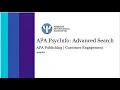 APA PsycInfo Advanced Search